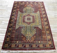 Hand Knotted Wool Caucasian Rug.