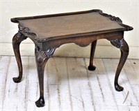 Petite Rococo Accented Walnut Side Table.