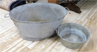 French Galvanized Basin and Tub.
