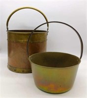 English Brass and Copper Buckets.