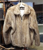 Koslow's Leather Trimmed Mink Fur Jacket.