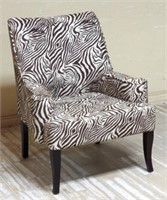 Contemporary Zebra Print Upholstered Chair.