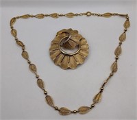 Lot Crown Trifari brooch necklace