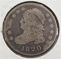 1820 Capped Bust Dime G+ Large O