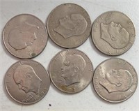(6) 1971 Eisenhower Dollars