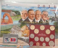 2014 UNC Set Coins and Stamps