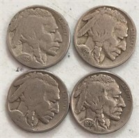 1929,1930,1935,1936 Buffalo Nickels