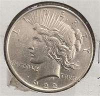 1922D Peace Dollar AU