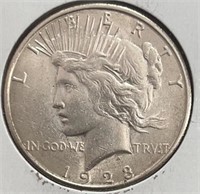 1923S Peace Dollar AU