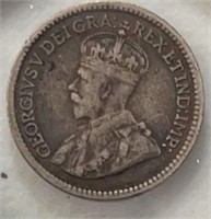 1913 Canadian  Silver 5 Cent