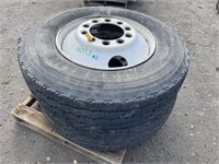 2- 11R24.5 Tires w/ Rims