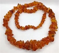 Amber chunk necklace 26 in