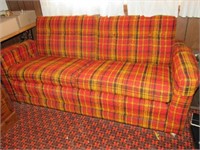 VINTAGE PLAID  LOVE SEAT WITH PULL OUT BED "NICE"