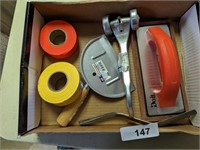 Assorted Hand Tools and Marking Tape