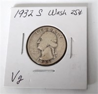 1932-S Washington 25 Cent Coin  VG  Key Date