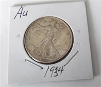 1934 Walking Liberty Half Dollar Coin  AU