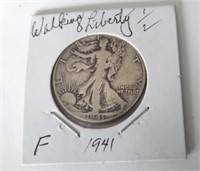 1941 Walking Liberty Half Dollar Coin  F