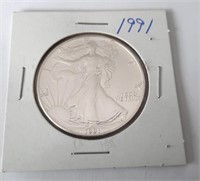1991 Silver Eagle Coin  Gem BU