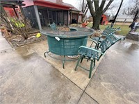 Expanded Metal Patio Bar w/4 Chairs