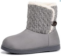 Size 7/8 Knit Booties - Gray