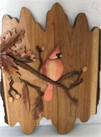 Wood Art 12 “ W x 16” H Cardinal in Relief on