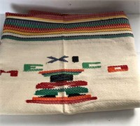 Mexican Woven Cotton Throw with Fringe