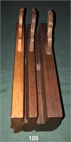 3 wooden molding planes: OHIO TOOL, AUBURN & hollo