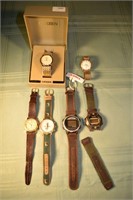 6 men's wrist watches: Gruen, Citizen, Timex, etc.