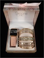 Simone Chic LED Touch Watch Bangle Bracelets Set