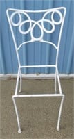 1 WHITE WROUGHT IRON CHAIR WELL MADE NO SEAT, NO