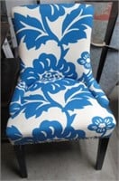 TEAL & CREAM OCCASIONAL CHAIRS W/NAIL HEAD EDGING