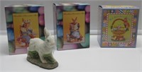 3 PORCELAIN EASTER BOXES NEW IN BOX-1 BUNNY