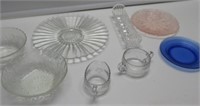 8 PC LOT PRESSED & ETCHED GLASS INC. BOWLS &