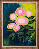 Kayo Lennar Floral Still Life Oil on Canvas, 1985