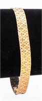 Italian 14K Tri-Color Gold Herringbone Bracelet