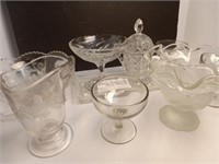 MID-CENTURY GLASSWARE DESSERT SERVING SET