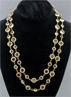 Chanel Vintage Gold-Tone Crystal Sautoir Necklace