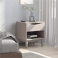 FINEART Nightstand, Sidetable with Drawer Gray