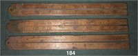 Three 36-inch 4-fold boxwood rules