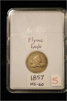 1857 FLYING EAGLE CENT MS-60