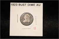 1823 BUST DIME AU
