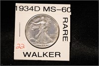 1934-D WALKING LIBERTY HALF DOLLAR MS-60