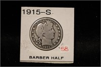 1915-S BARBER HALF DOLLAR