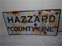 Tin Hazzard County Line Sign