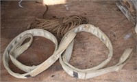 Two 4" x 10' HD slings and a length of rope; as is