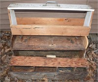 2 wood carpenter tool boxes; as is