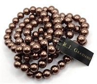 NWT R.J. Graziano faux Pearl bracelets chocolate