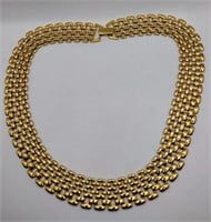 Napier gold tone mesh collar necklace 16.5 in