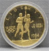 1984 1/2 OZ Gold Olympiad $10 Coin.