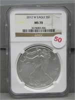 2012-W Silver Eagle, NGC Graded MS 70.